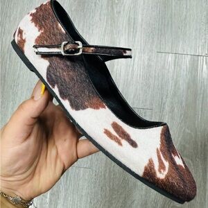 Cow Chic Ballet Flats